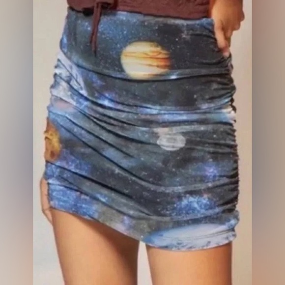 Urban Outfitters Dresses & Skirts - Urban Outfitters Galaxy Mesh Rouched Skirt NWOT Medium